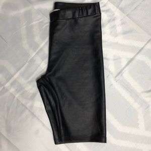 Pleather biker shorts